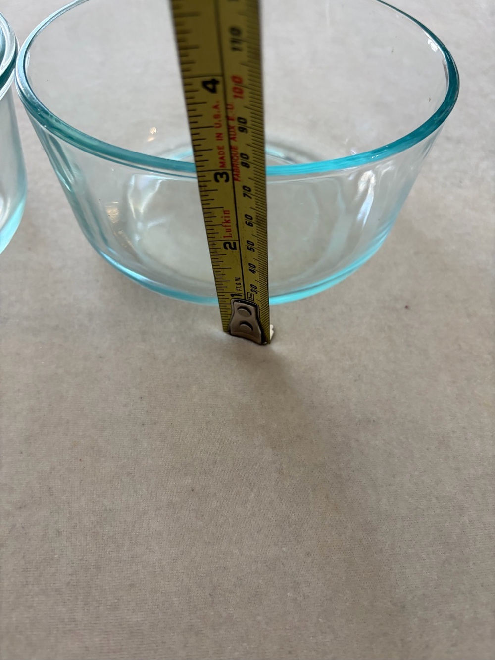 Pyrex Clear Glass Prep Bowls with Aqua Tint set of 3 - Picture 7 of 10